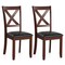 Costway Wooden Dining Chairs Set of 2 Kitchen Side Chair with Padded Seat Rubber Wood Legs